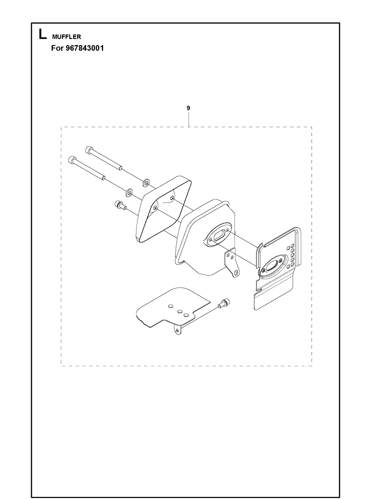 Muffler 2 Diagram and Parts List for 131R  Husqvarna Edger
