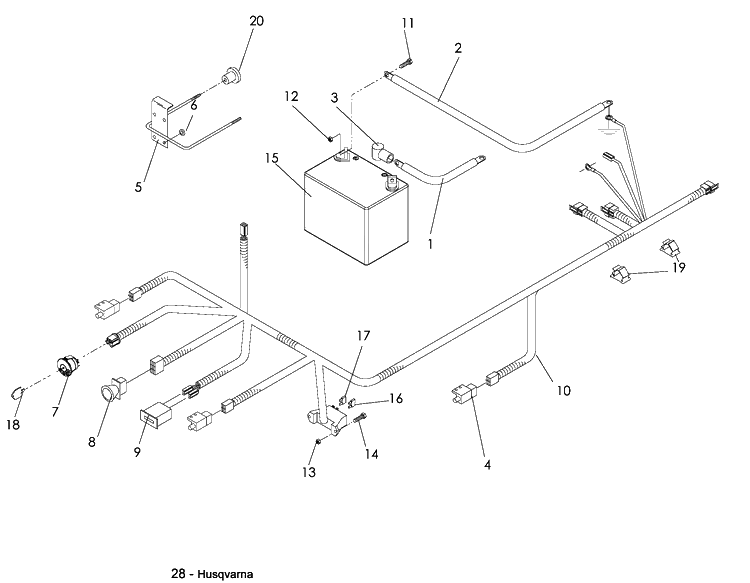 Electrical Diagram and Parts List for LZF5227 (966956701)(2008-06) Husqvarna Lawn Mower