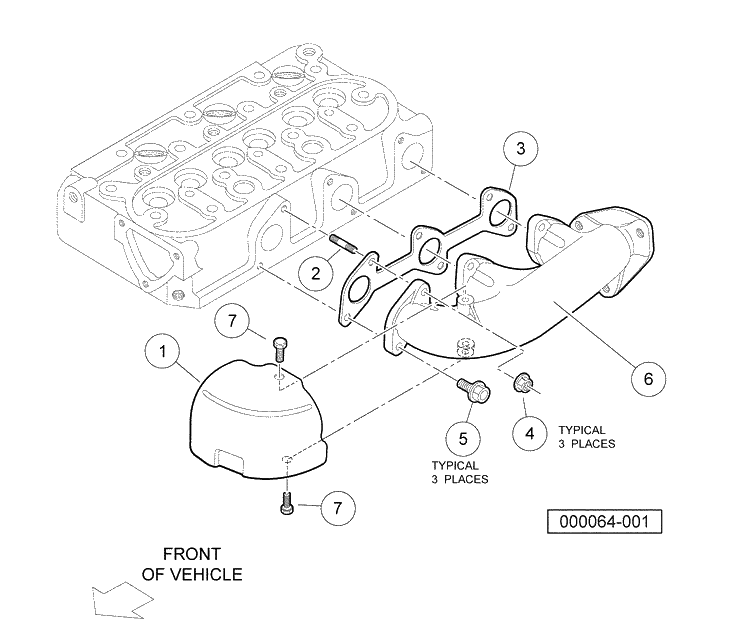 Exhaust Manifold Diagram and Parts List for HUV4420G 2006-11 Husqvarna Lawn Tractor