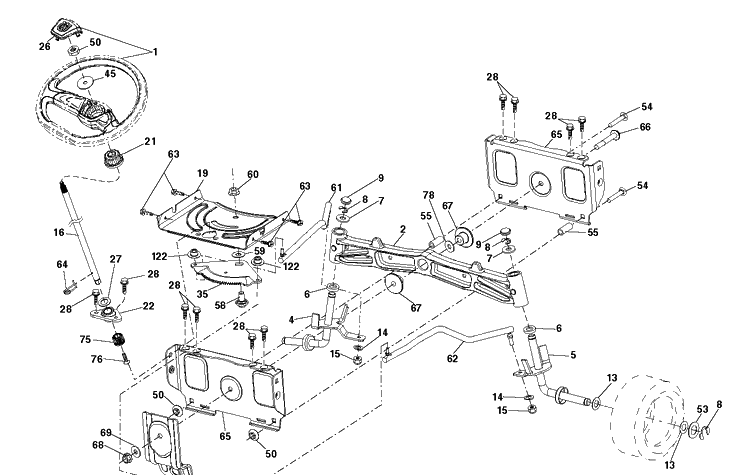 Steering Diagram and Parts List for TS348XD (96043031900)(2019-08) Husqvarna Lawn Tractor