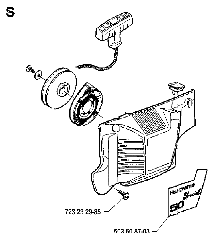 Accessories 4 Diagram and Parts List for 55 19914000001-19942300000 Husqvarna Chainsaw