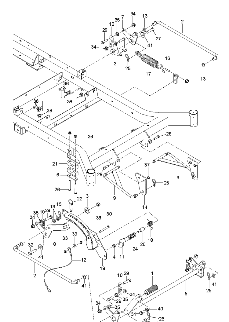 Mower Lift / Deck Lift Diagram and Parts List for MZ54S (96733410100)(2016-12) Husqvarna Lawn Mower