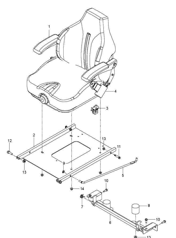 Seat Diagram and Parts List for PZ29 (9665580100)(2019-05) Husqvarna Lawn Mower