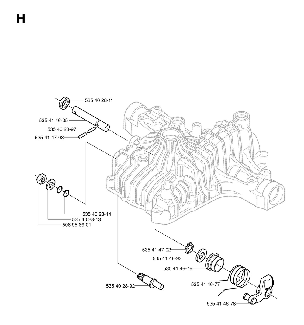 Controls Diagram and Parts List for K66M 2004 Husqvarna Engine