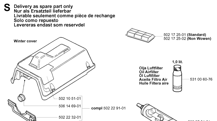 Accessories 2 Diagram and Parts List for 252RX 20011800001-20023100000 Husqvarna Brush Cutter