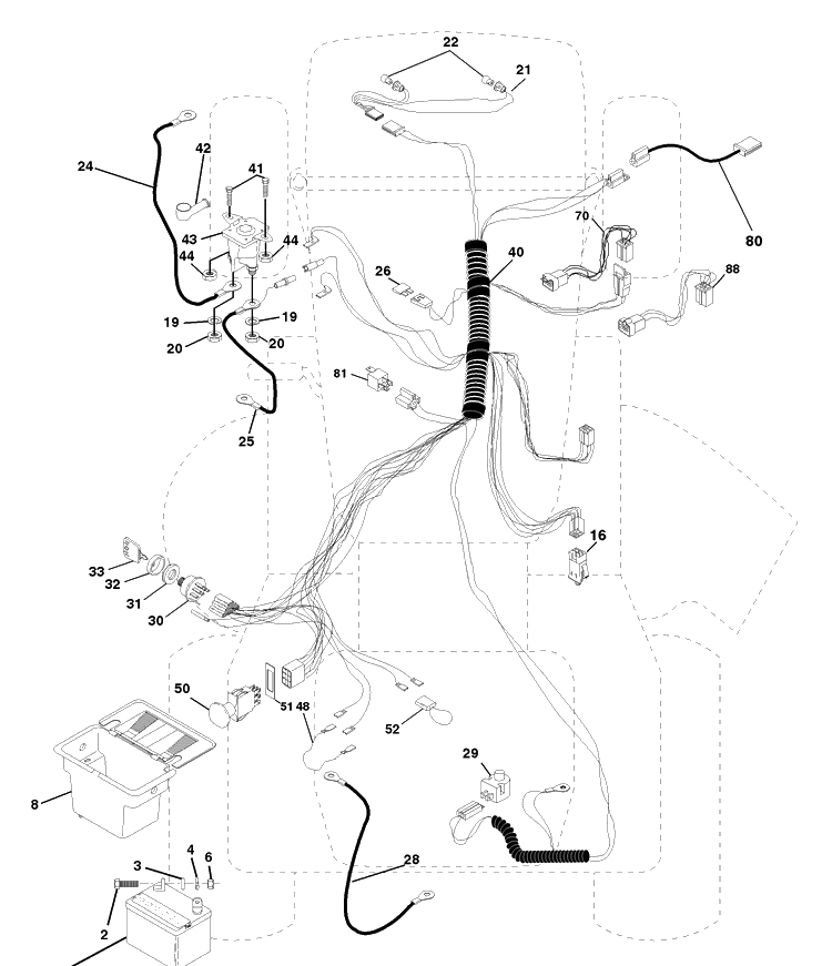 Electrical Diagram and Parts List for LTH130 (954140005D)(1998-02) Husqvarna Lawn Mower