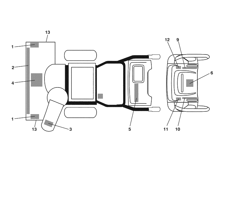 Wheels / Decals 2 Diagram and Parts List for 1130SBE (96193001704)(2007-12) Husqvarna Snow Blower