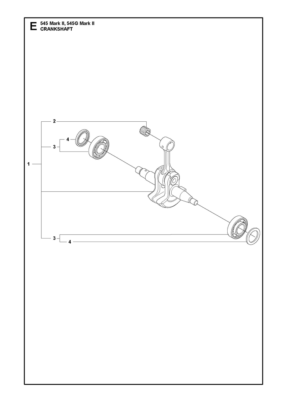 Crankshaft Diagram and Parts List for 545GMARKII  Husqvarna Chainsaw