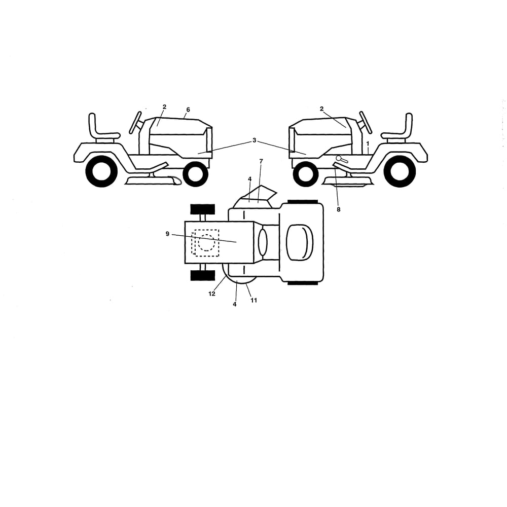 Decals Diagram and Parts List for 96043020300  Husqvarna Lawn Tractor