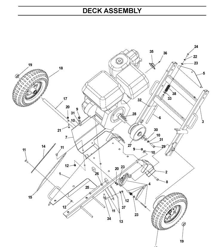 Chassis, Engine And Pulleys Diagram and Parts List for SG13 (968999239)(2005-02) Husqvarna Lawn Tractor Accessories