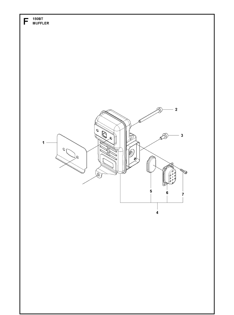 Muffler Diagram and Parts List for 150BT  Husqvarna Leaf Blower / Vacuum