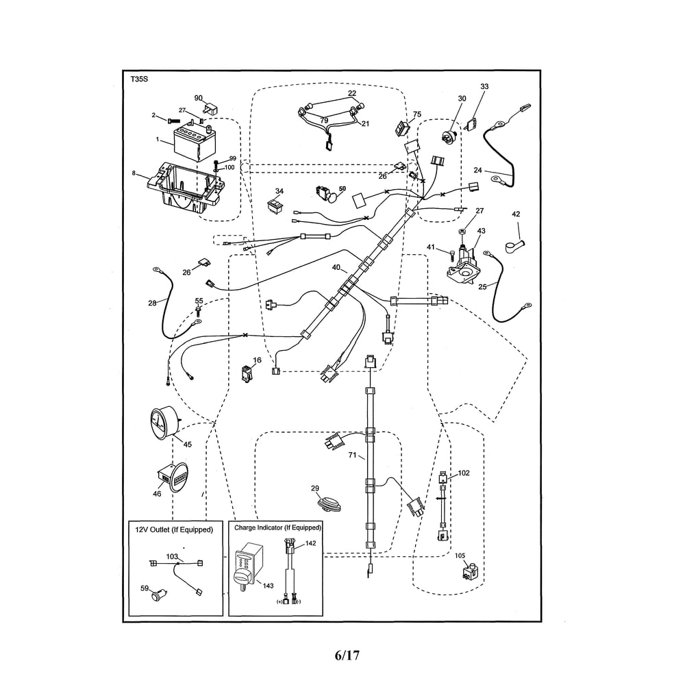 Electrical Diagram and Parts List for GTH52XLS-96045005700  Husqvarna Lawn Tractor