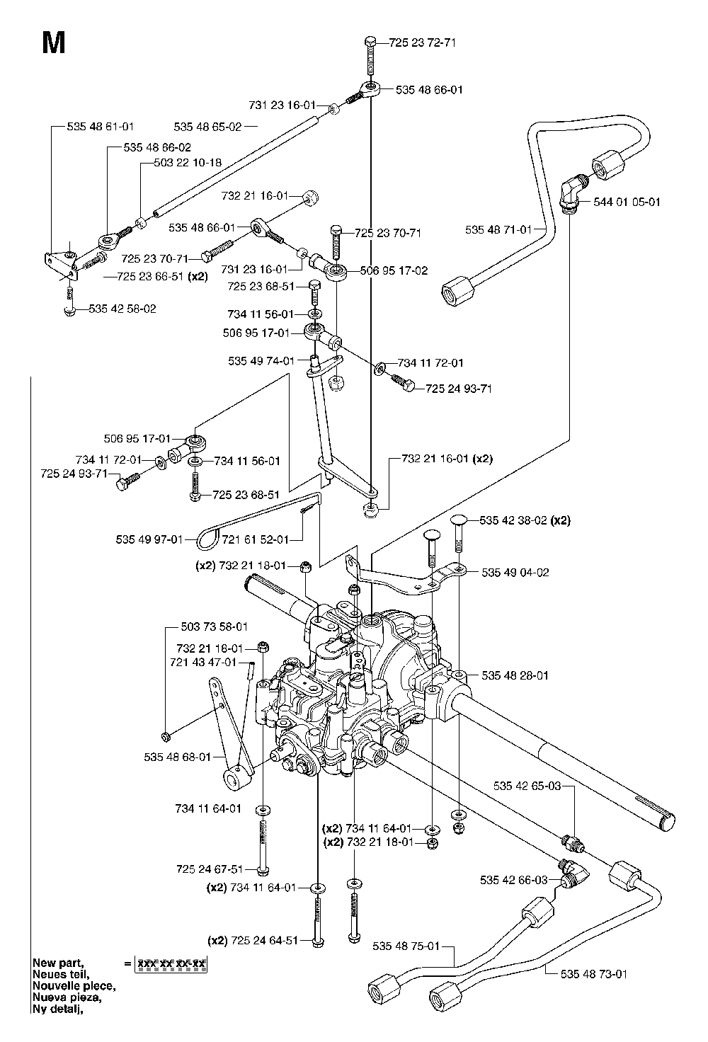 Transmission Diagram and Parts List for RIDERPRO18AWD (953536601)(2005-03) Husqvarna Lawn Tractor