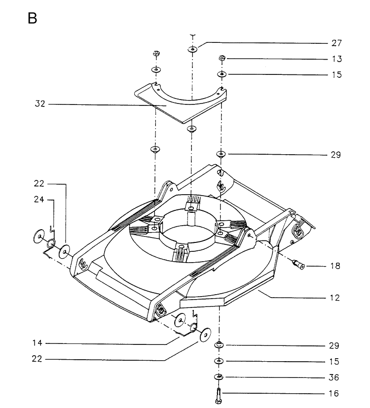 Frame Diagram and Parts List for MASTER46  Husqvarna Lawn Mower