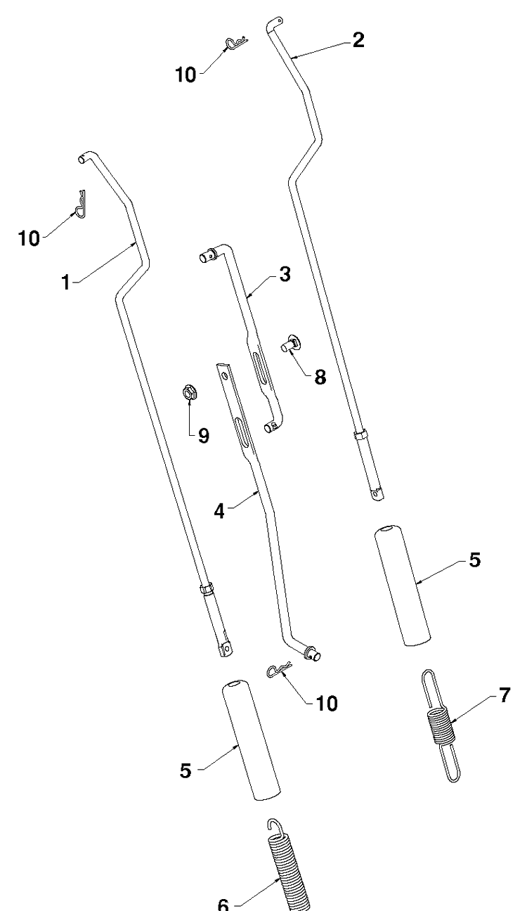 Handle 5 Diagram and Parts List for 11524E (96193007400)(2011-06) Husqvarna Snow Blower