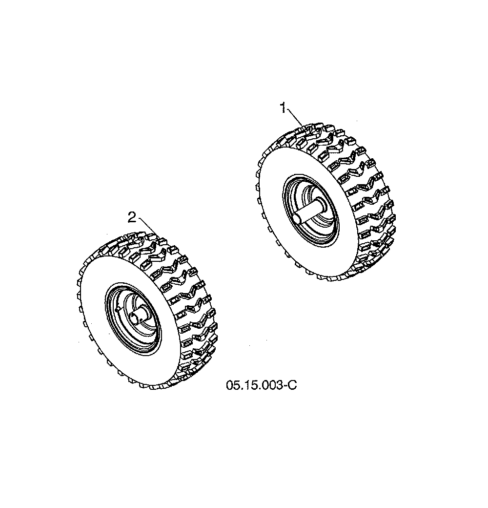 Wheels Diagram and Parts List for 96193009604  Husqvarna Snow Blower