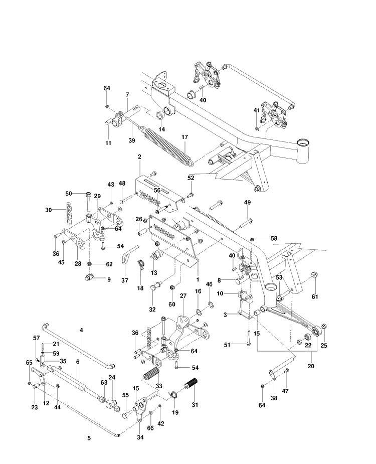Mower Lift / Deck Lift Diagram and Parts List for PZ34BF (96655390101)(2012-06) Husqvarna Lawn Mower