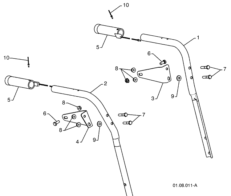 Handles - B 2 Diagram and Parts List for 15530SBXLS (96193004001)(2009-06) Husqvarna Snow Blower
