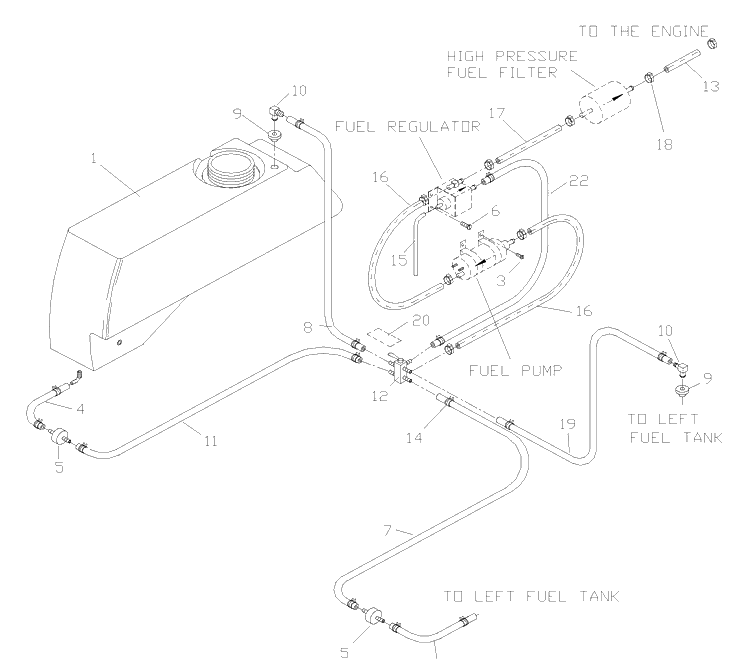 Efi Fuel Assembly Diagram and Parts List for ZTH6125KAA (968999166)(2002-10) Husqvarna Lawn Mower