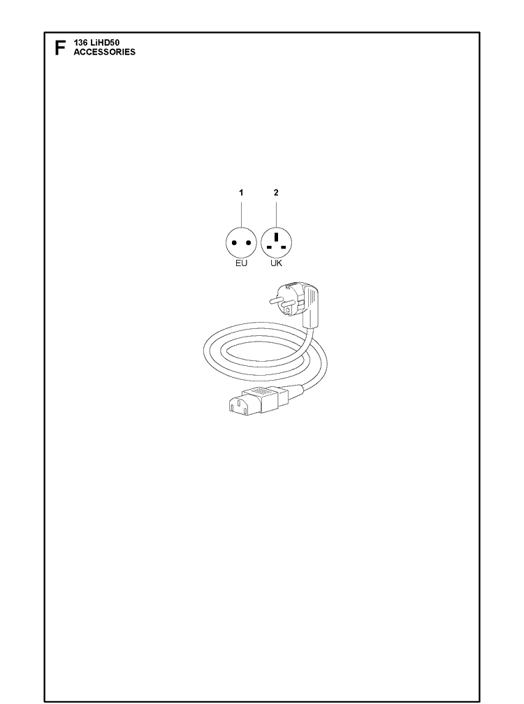 Accessories Diagram and Parts List for 136LIHD50  Husqvarna Hedge Trimmer