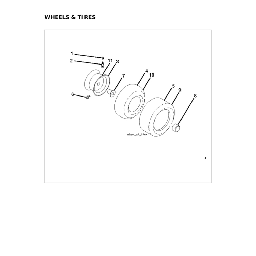 Wheels & Tires Diagram and Parts List for 96043032900  Husqvarna Lawn Tractor