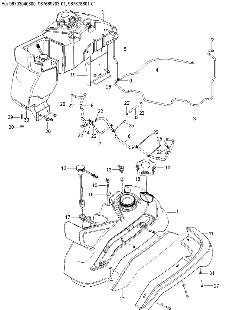 Fuel System 2 Diagram and Parts List for Z560X  Husqvarna Lawn Mower