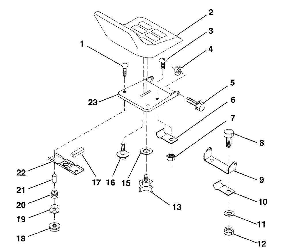 Seat Diagram and Parts List for LR125 (954000522-A)(1992-12) Husqvarna Lawn Tractor