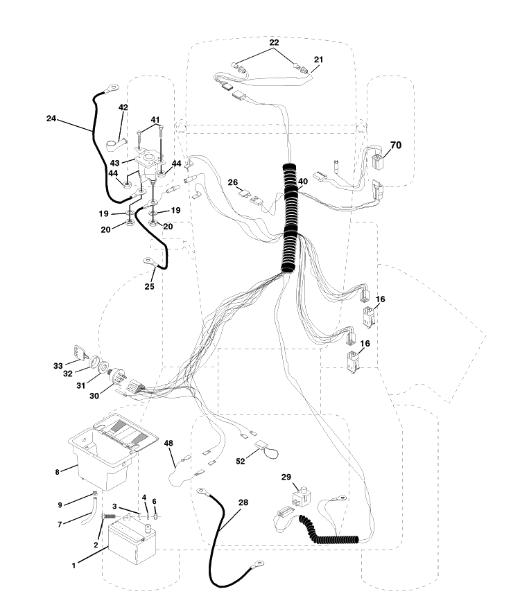 Electrical Diagram and Parts List for LTH120 (954140003B)(1997-12) Husqvarna Lawn Mower