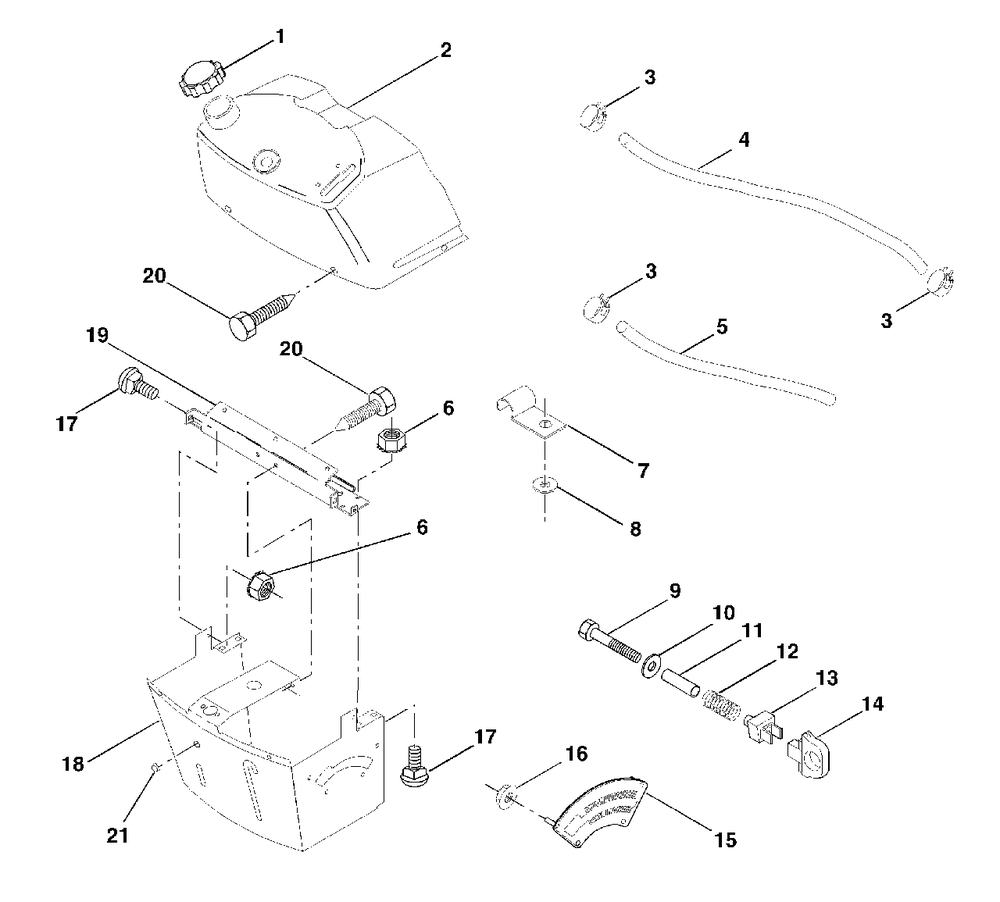 Dash Diagram and Parts List for LT125 (954170001-C)(1998-10) Husqvarna Lawn Tractor
