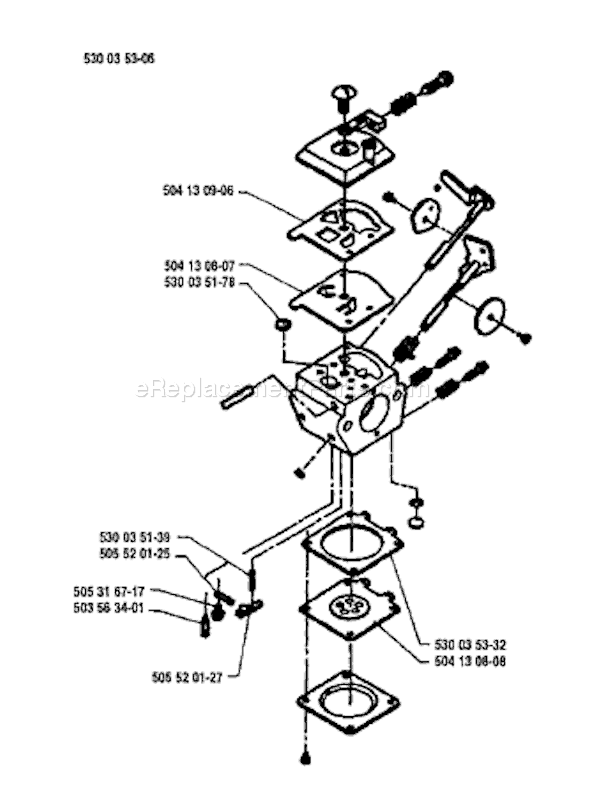 Page B Diagram and Parts List for 18H 1994-04 Husqvarna Trimmer