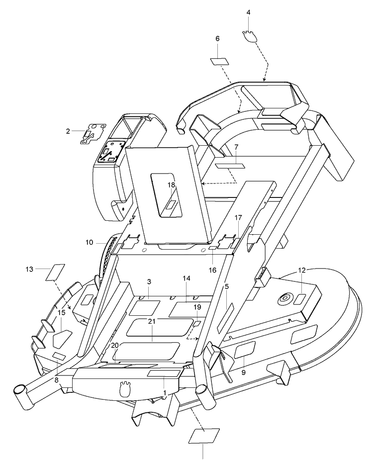 Decals Diagram and Parts List for MZ5226 (96669050300)(2012-07) Husqvarna Lawn Mower