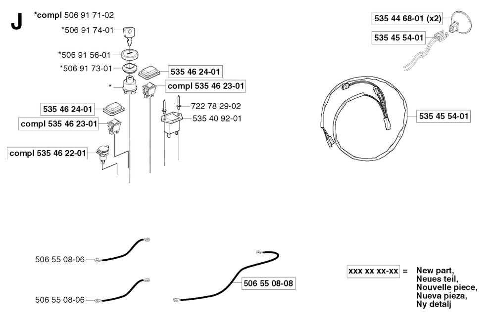 Electrical Diagram and Parts List for PF18 2003-02 Husqvarna Lawn Tractor