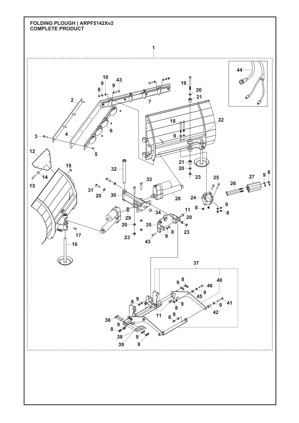 Complete Product Diagram and Parts List for ARPF5142XV2  Husqvarna Lawn Tractor Accessories