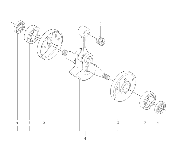 Crankshaft Diagram and Parts List for 355 2007-07 Husqvarna Brush Cutter