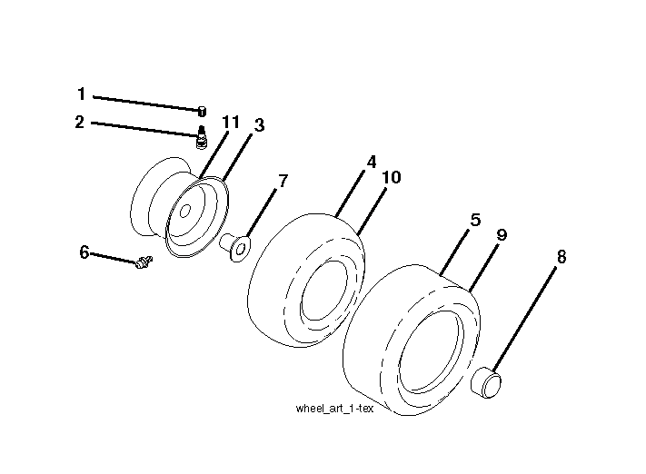 Wheels And Tires Diagram and Parts List for YTH1842 (917243820)(2017-12) Husqvarna Lawn Tractor