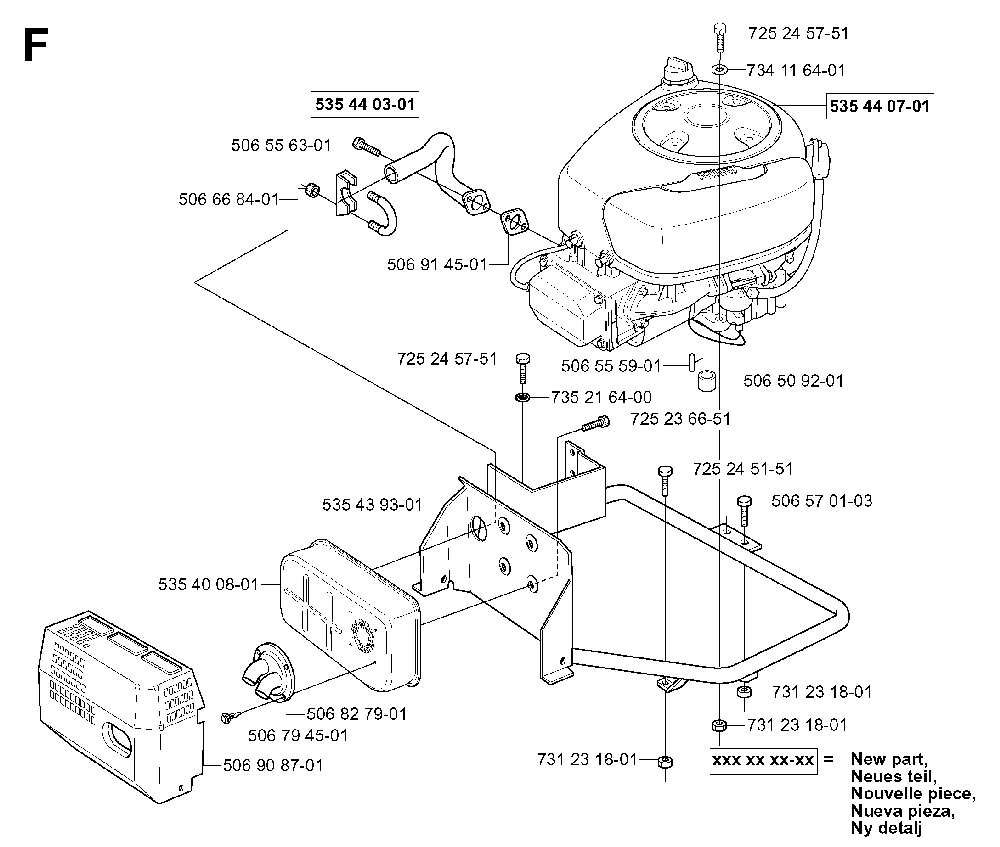 Engine Diagram and Parts List for RIDER11BIOCLIP (953519901)(2004-01) Husqvarna Lawn Tractor
