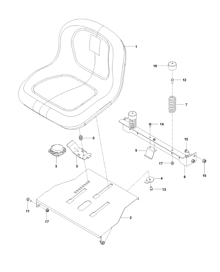 Seat Diagram and Parts List for RZ4219 (966809002)(2013-10) Husqvarna Lawn Mower