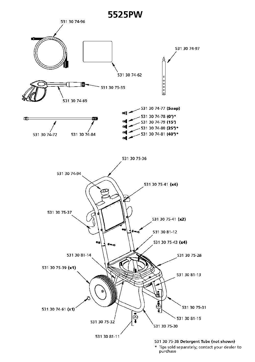 Repair Parts Diagram and Parts List for 5525PW 2006-03 Husqvarna Pressure Washer