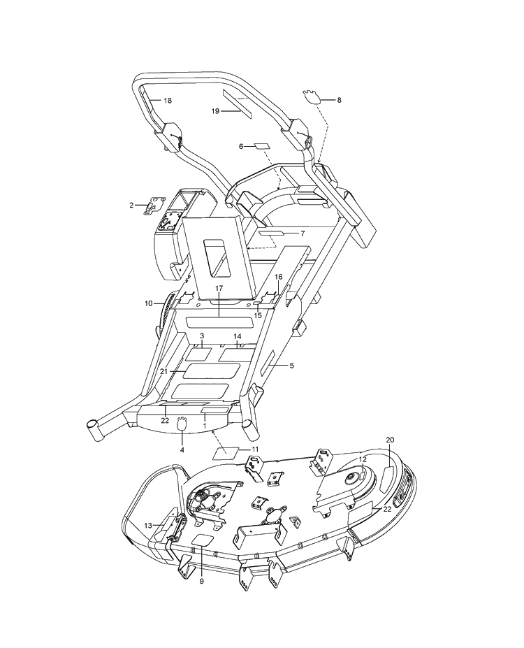 Decals Diagram and Parts List for MZ54 (96769610200)(2018-04) Husqvarna Lawn Mower