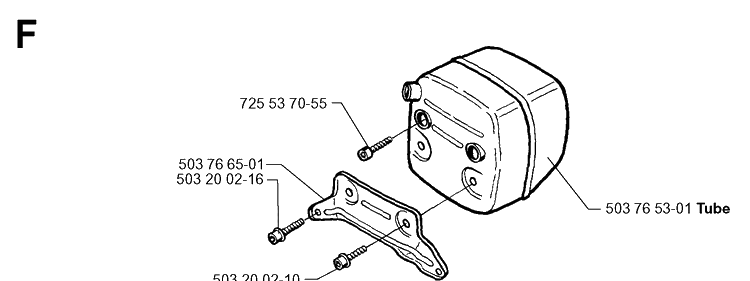 Muffler Diagram and Parts List for 371K 1999-04 Husqvarna Lawn Tractor Accessories