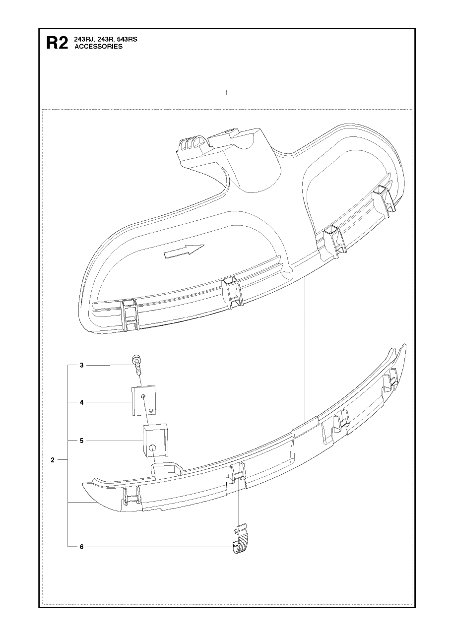 Accessories 2 Diagram and Parts List for 243RJ 20182200001 & Above Husqvarna Trimmer