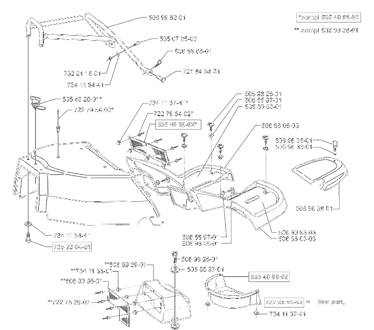 Engine Cover Diagram and Parts List for RIDERPROFLEX21 2001-02 Husqvarna Lawn Tractor