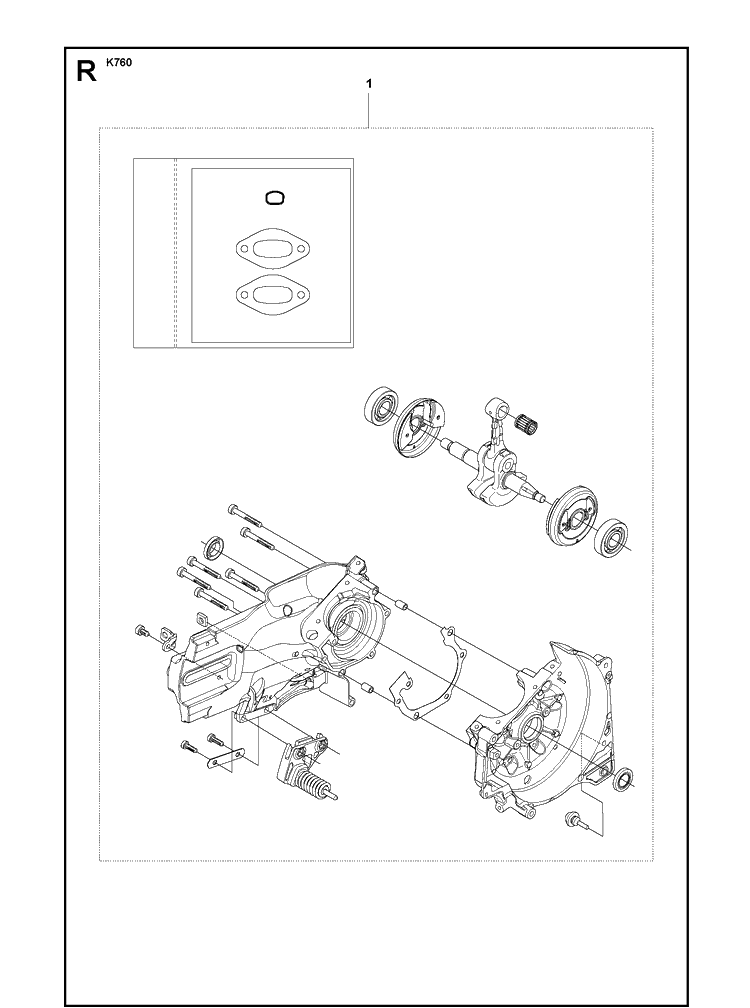 Short Block Diagram and Parts List for K760 2011-08 Husqvarna Lawn Tractor Accessories