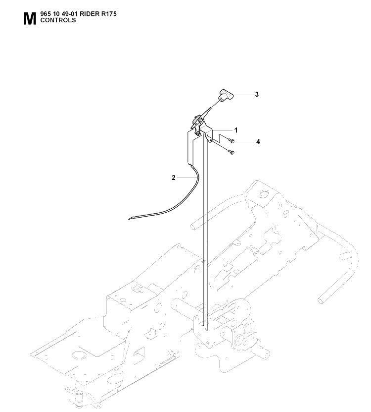 Controls Diagram and Parts List for RIDER175 (965104901)(2007-01) Husqvarna Lawn Mower