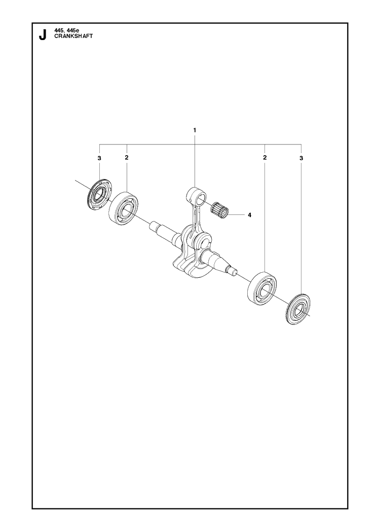 Crankshaft Diagram and Parts List for 445 2011-07 Husqvarna Chainsaw