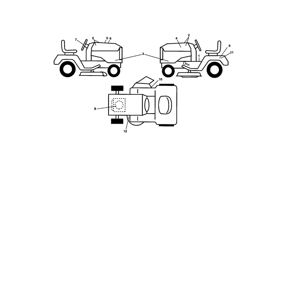 Decals Diagram and Parts List for YTH2246-917287541  Husqvarna Lawn Tractor