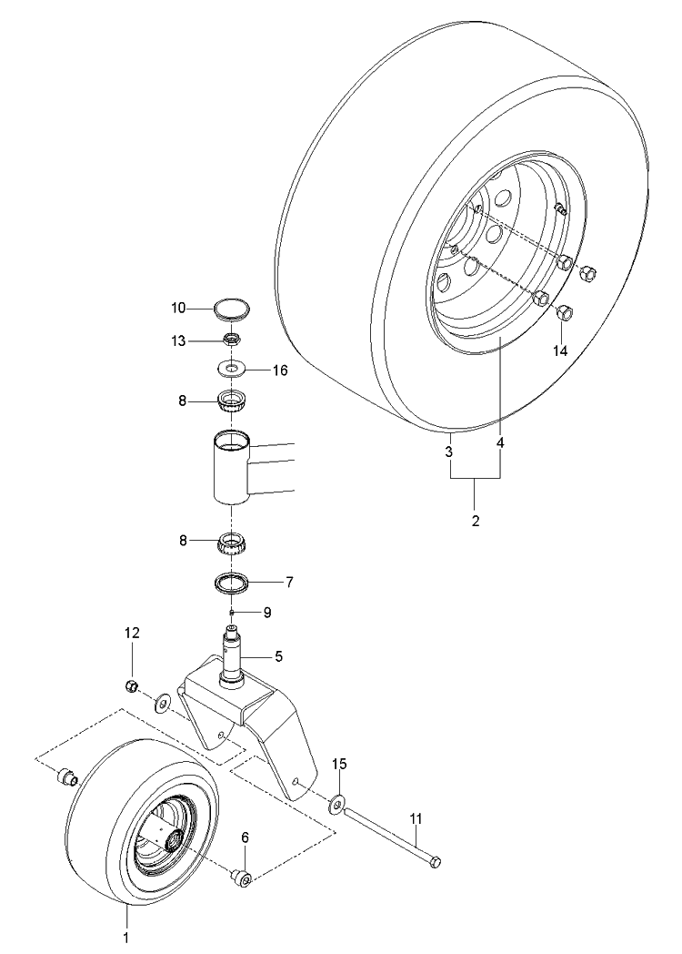 Wheels And Tires Diagram and Parts List for PZ29 (9665580100)(2019-05) Husqvarna Lawn Mower