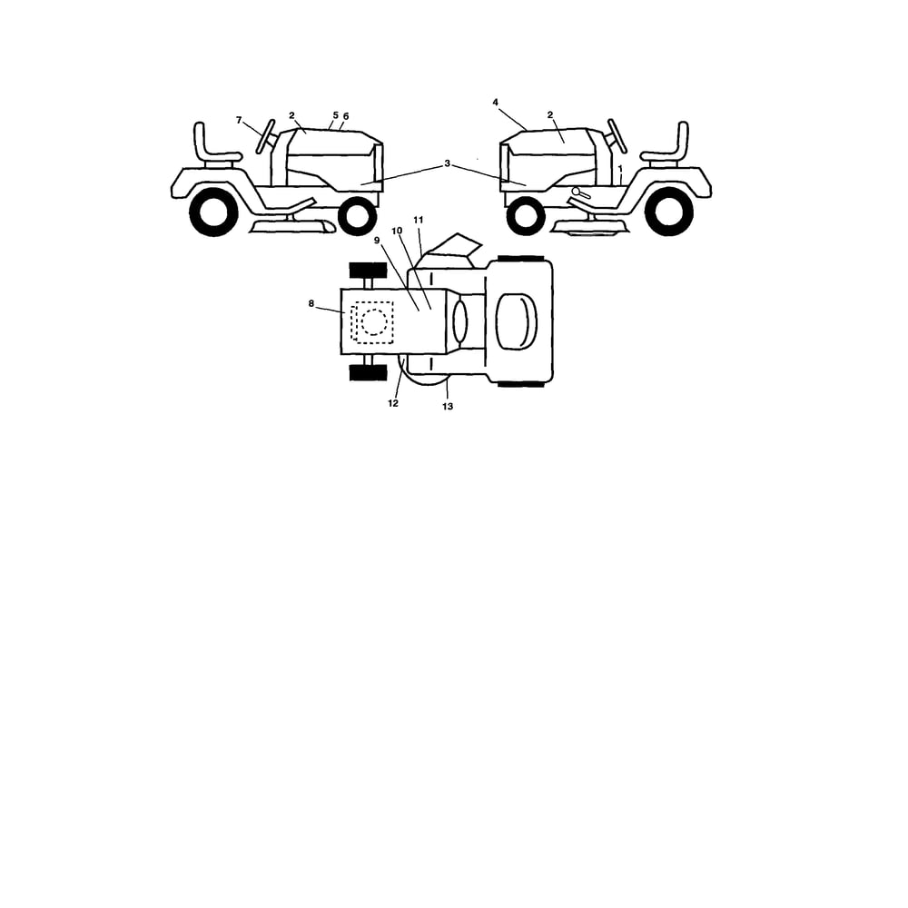 Decals Diagram and Parts List for 917287561  Husqvarna Lawn Tractor