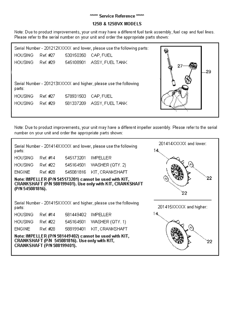 Service Reference 2 Diagram and Parts List for 125BVX  Husqvarna Leaf Blower / Vacuum