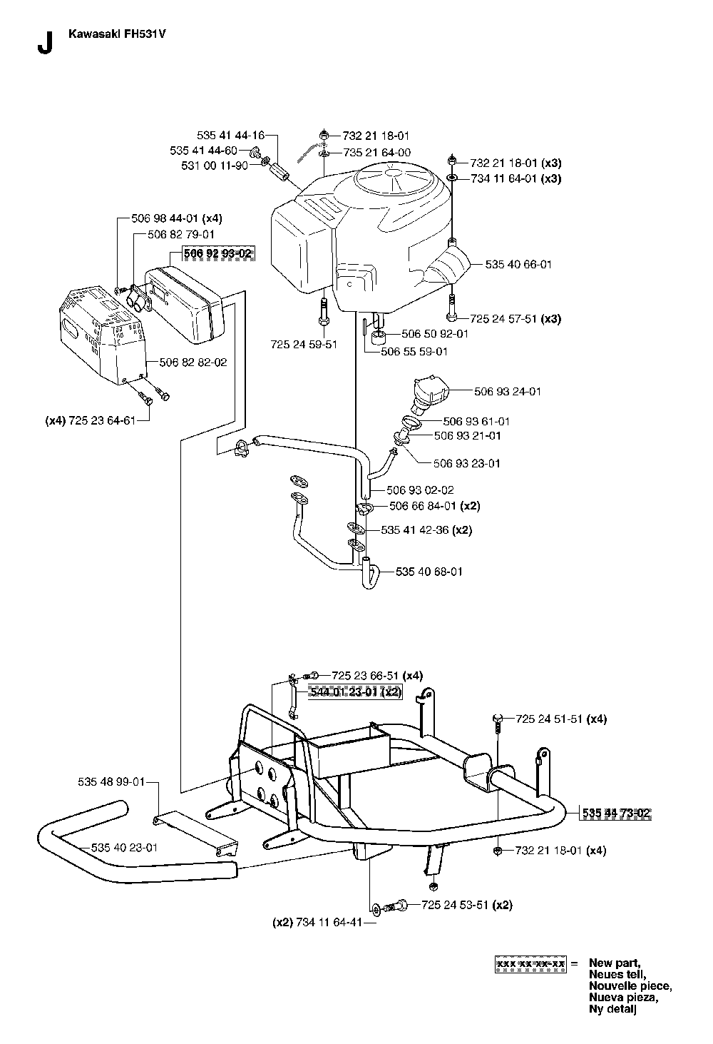 Engine Diagram and Parts List for RIDERPRO18AWD (965095001)(2007-03) Husqvarna Lawn Tractor